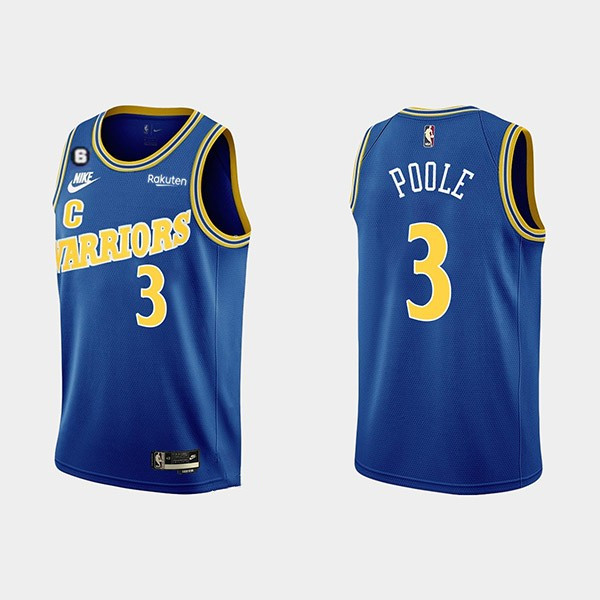Men's Golden State Warriors #3 Jordan Poole 2022-23 Blue With No.6 Patch Stitched Basketball Jersey Men's Golden State Warriors #3 Jordan Poole 2022-23 Blue With No.6 Patch Stitched Basketball Jersey